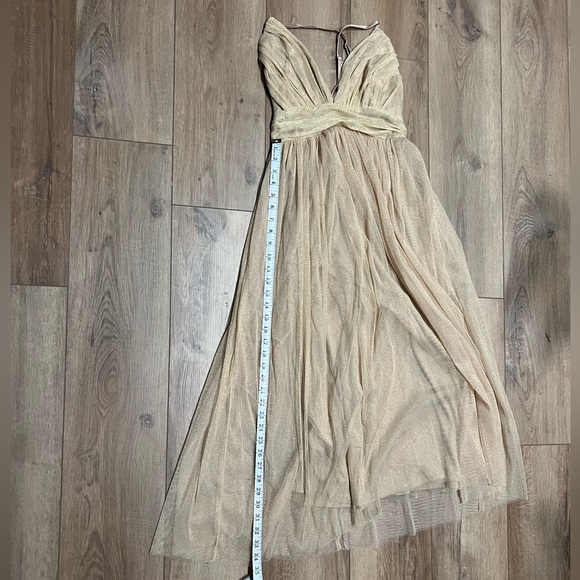 Dress Day Women’s Elegant Cream Gold Sparkle Evening Gown Dress Small - Picture 4 of 5